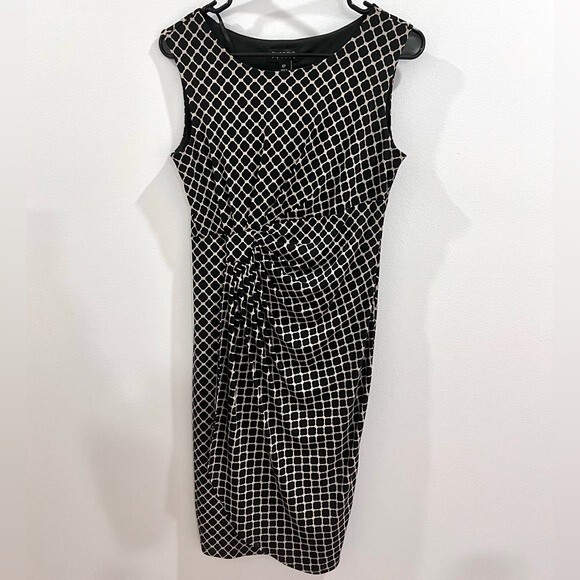 NWT Enfocus Studio black and white ruched side sheath dress size 6P NWT - Picture 2 of 6